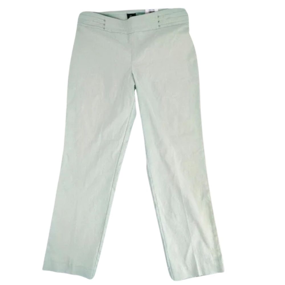 JM Collection Slim Leg Pants Size L Short Enchant Mint Rivet Stretch Brand New